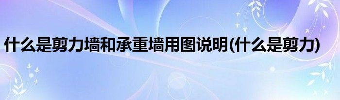 什么是剪力墙和承重墙用图说明(什么是剪力)