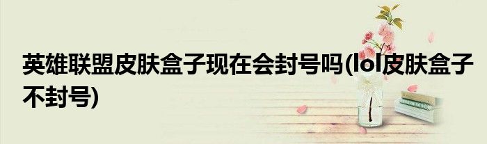英雄联盟皮肤盒子现在会封号吗(lol皮肤盒子不封号)