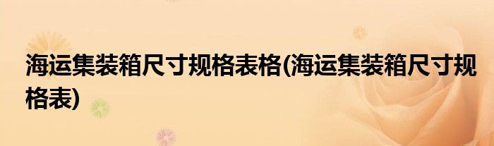 海运集装箱尺寸规格表格(海运集装箱尺寸规格表)