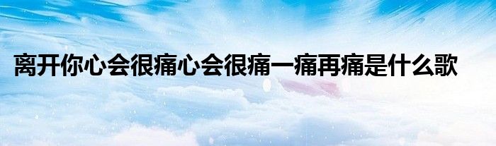 离开你心会很痛心会很痛一痛再痛是什么歌