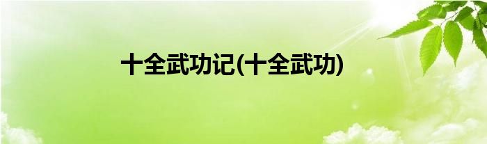 十全武功记(十全武功)