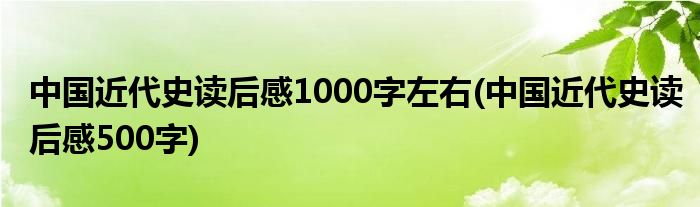 中国近代史读后感1000字左右(中国近代史读后感500字)