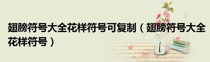 翅膀符号大全花样符号可复制（翅膀符号大全花样符号）