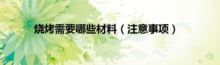 烧烤需要哪些材料（注意事项）
