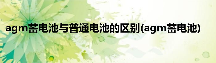 agm蓄电池与普通电池的区别(agm蓄电池)