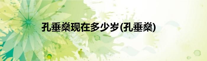 孔垂燊现在多少岁(孔垂燊)