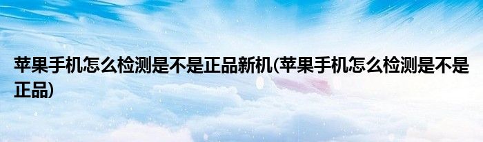 苹果手机怎么检测是不是新机(苹果手机怎么检测是不是)