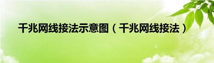 千兆网线接法示意图（千兆网线接法）