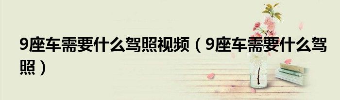 9座车需要什么驾照视频（9座车需要什么驾照）
