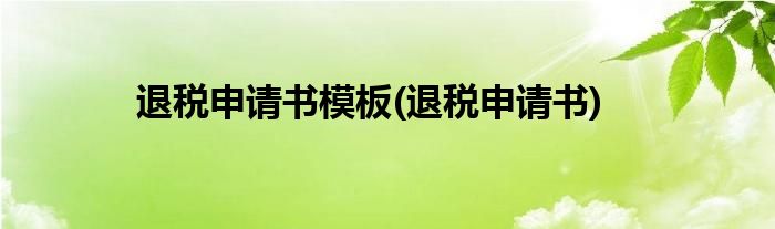 退税申请书模板(退税申请书)