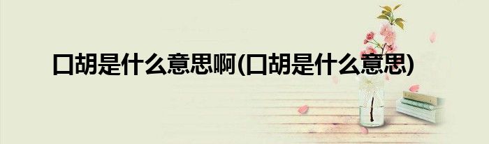口胡是什么意思啊(口胡是什么意思)