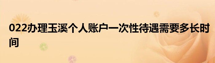 022办理玉溪个人账户一次性待遇需要多长时间