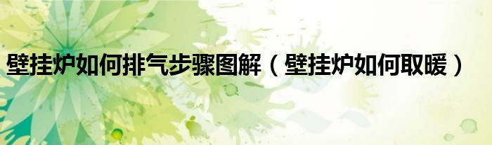 壁挂炉如何排气步骤图解（壁挂炉如何取暖）