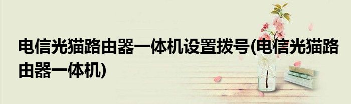 电信光猫路由器一体机设置拨号(电信光猫路由器一体机)