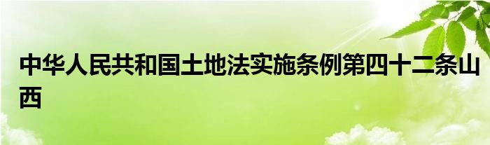 中华人民共和国土地法实施条例第四十二条山西