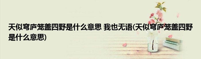 天似穹庐笼盖四野是什么意思 我也无语(天似穹庐笼盖四野是什么意思)