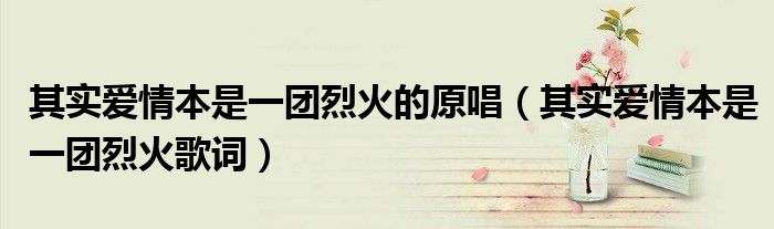 其实爱情本是一团烈火的原唱（其实爱情本是一团烈火歌词）