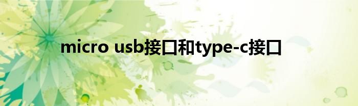 micro usb接口和type-c接口