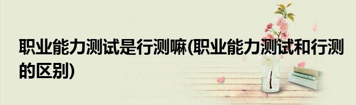 职业能力测试是行测嘛(职业能力测试和行测的区别)