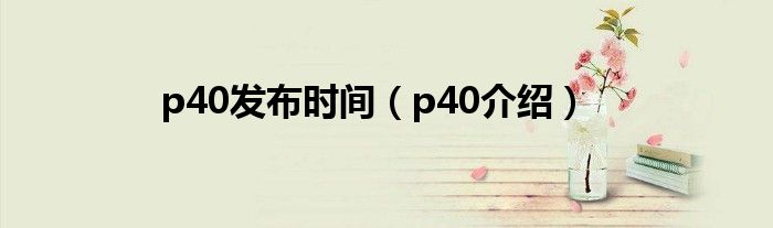 p40发布时间（p40介绍）