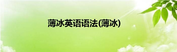 薄冰英语语法(薄冰)