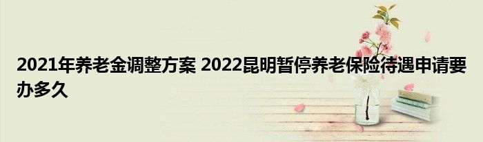 2021年养老金调整方案 2022昆明暂停养老保险待遇申请要办多久