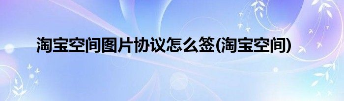 淘宝空间图片协议怎么签(淘宝空间)