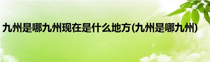 九州是哪九州现在是什么地方(九州是哪九州)