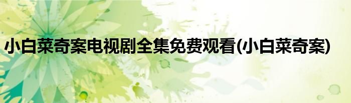 小白菜奇案电视剧全集免费观看(小白菜奇案)