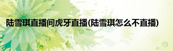 陆雪琪直播间虎牙直播(陆雪琪怎么不直播)