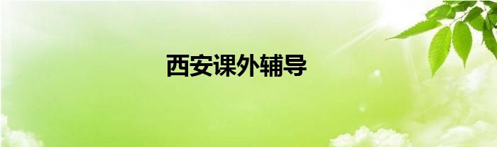 西安课外辅导