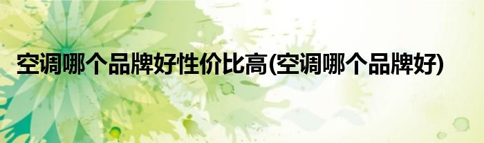 空调哪个品牌好性价比高(空调哪个品牌好)