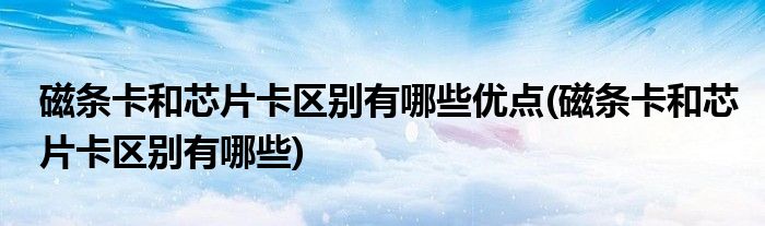 磁条卡和芯片卡区别有哪些优点(磁条卡和芯片卡区别有哪些)