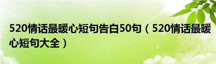 520情话最暖心短句告白50句（520情话最暖心短句大全）