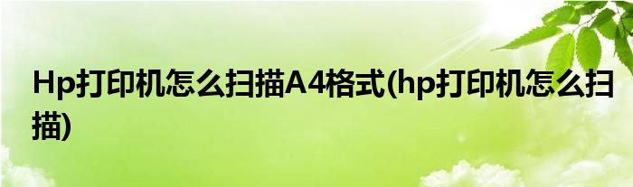 Hp打印机怎么扫描A4格式(hp打印机怎么扫描)