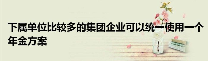 下属单位比较多的集团企业可以统一使用一个年金方案