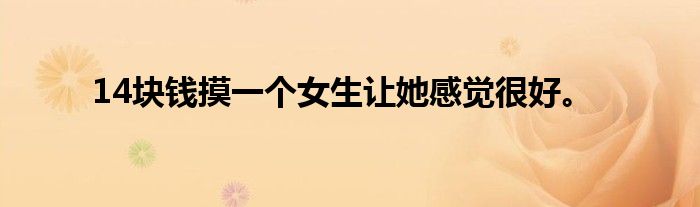 14块钱摸一个女生让她感觉很好。