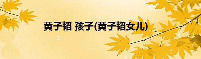 黄子韬 孩子(黄子韬女儿)