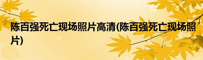 陈百强死亡现场照片高清(陈百强死亡现场照片)