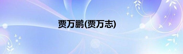 贾万鹏(贾万志)