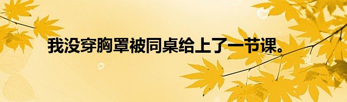 我没穿胸罩被同桌给上了一节课。