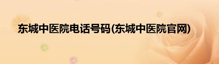 东城中医院电话号码(东城中医院官网)