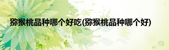 猕猴桃品种哪个好吃(猕猴桃品种哪个好)