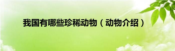 我国有哪些珍稀动物（动物介绍）