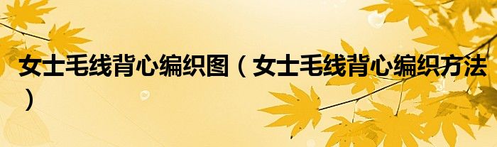 女士毛线背心编织图（女士毛线背心编织方法）