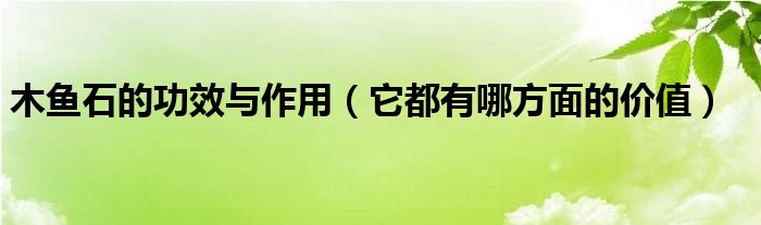 木鱼石的功效与作用（它都有哪方面的价值）