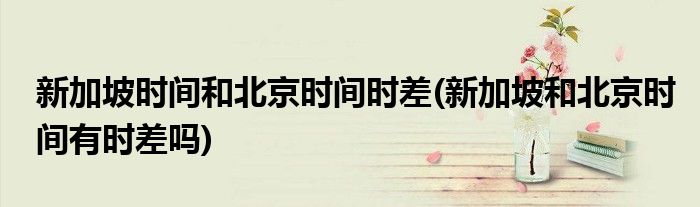 新加坡时间和北京时间时差(新加坡和北京时间有时差吗)