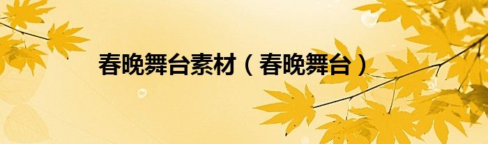 春晚舞台素材（春晚舞台）
