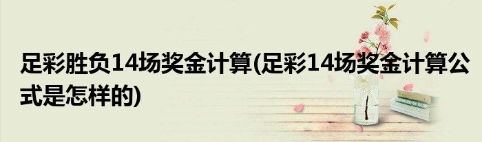 足彩胜负14场奖金计算(足彩14场奖金计算公式是怎样的)