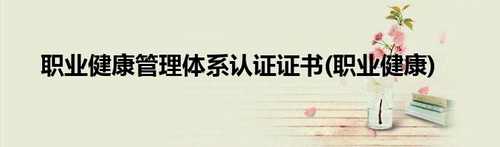 职业健康管理体系认证证书(职业健康)